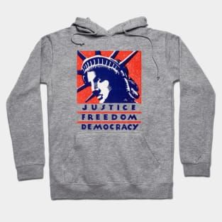 WWII Justice, Freedom, Democracy Hoodie